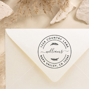 Create Your Own Modern Round Return Address Self-inking Stamp