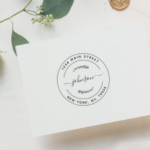 Create Your Own Modern Round Return Return Address