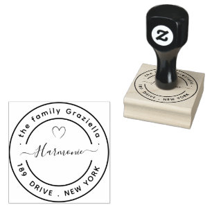 Create Your Own Modern Round  Rubber Stamp