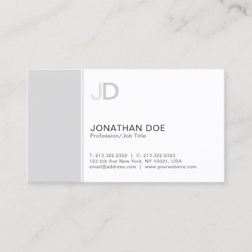 Create Your Own Modern Sophisticated Monogram Business Card