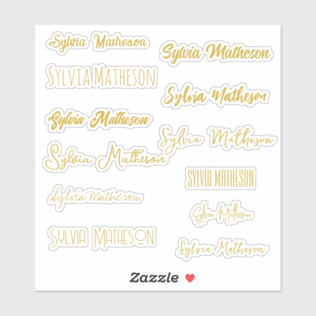 Create Your Own Modern Stylish Name  Sticker (Sheet)