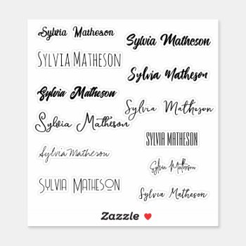 Create Your Own Modern Stylish Name Sticker by HasCreations at Zazzle