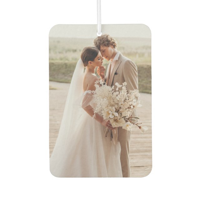 Create Your Own Modern Two-Sided Wedding Photo Air Freshener (Front)