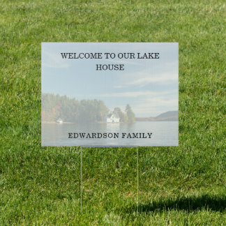 Create your own modern welcome to lake house photo sign