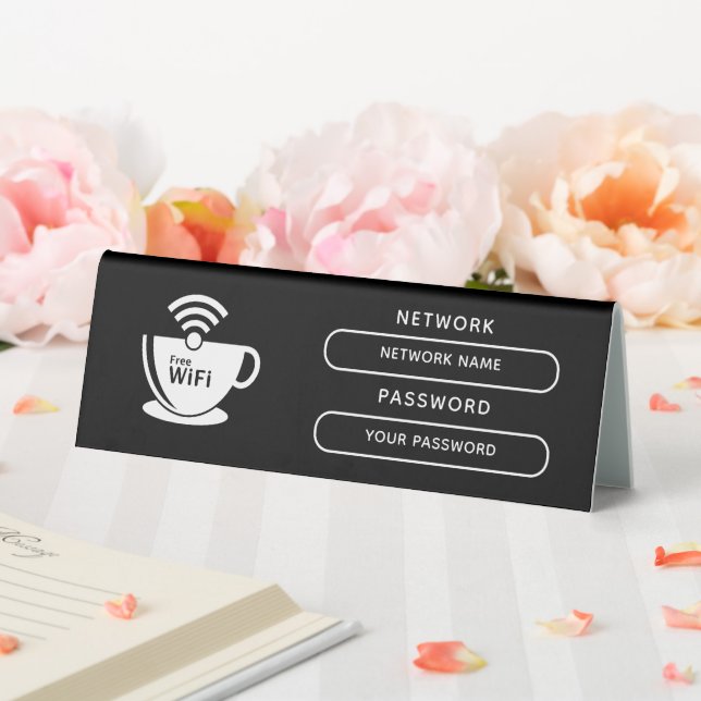 Create Your Own Modern Wifi Password Network Table Tent (In SItu (Wedding))