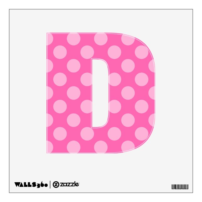 Create Your Own Monochrome Polka Dot Monogram Wall Decal (Front)