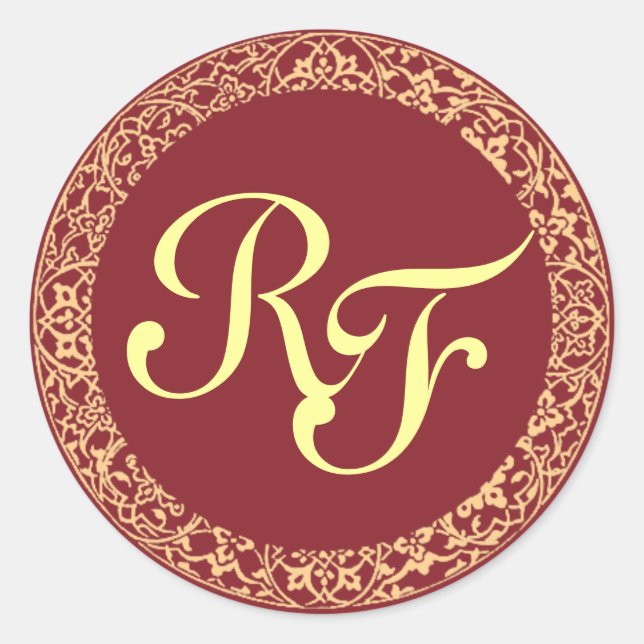 Create Your Own Monogram! Classic Round Sticker (Front)