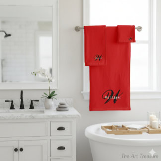 Create Your Own Monogram Color Match Teal Bath Towel Set