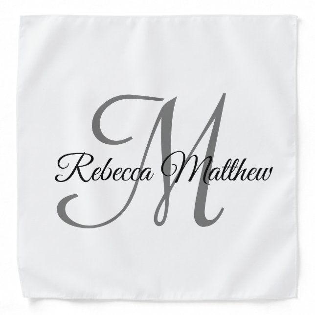 Create your own monogram editable colour bandana (Front)