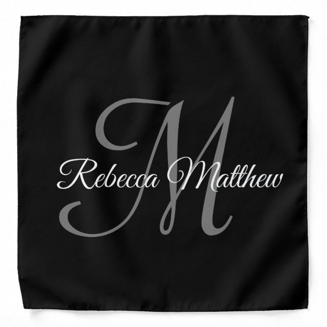 Create your own monogram editable colour bandana (Front)