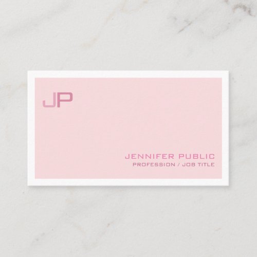 Create Your Own Monogram Elegant Modern Pink Business Card