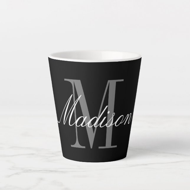 Create Your Own Monogram Initial Name Latte Mug (Front)