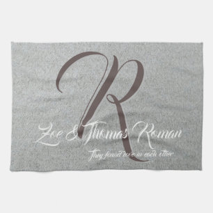 Create your own monogram kitchen towel