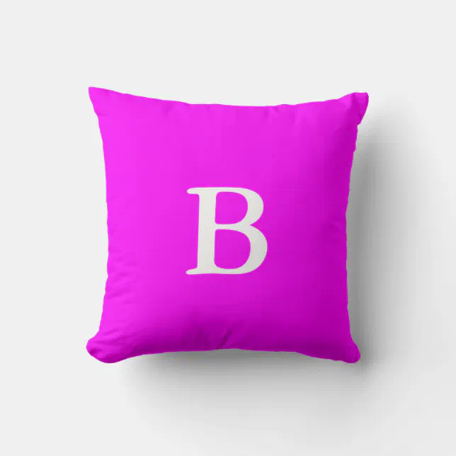 Create Your Own Monogram Magenta Throw Pillow Zazzle