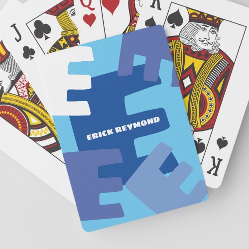 Create Your Own Monogram Modern Blue Playing Cards
