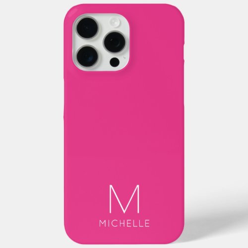 Create Your Own Monogram Modern Template Pink iPhone 15 Pro Max Case
