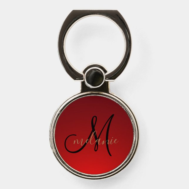 Create Your Own Monogram Name Custom Phone Ring Stand (Front)