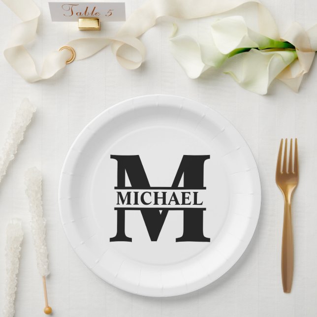 Create Your Own Monogram Paper Plates (Wedding)
