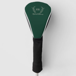 Create your own monogram personalized dark green golf head cover