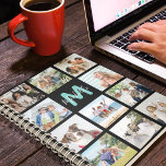 Create Your Own Monogram Photo Collage Planner<br><div class="desc">Create your own photo collage personalized monogram yearly planner. Featuring 11 square pictures of your choice on a black background that can be changed to any color by using the 'customize further' tool.</div>