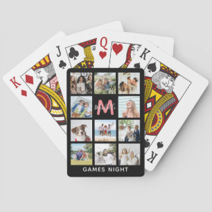 Create Your Own Monogram Photo Collage Poker Cards