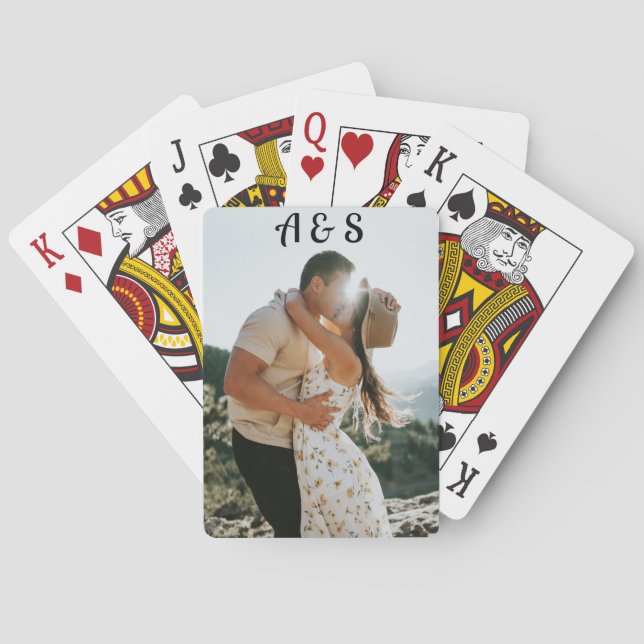 Create Your Own Monogram Photo Poker Cards (Back)