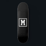 Create Your Own Monogram Template Black and White Skateboard<br><div class="desc">Create Your Own Monogram Template Black and White skateboard. Easily add the monogram initial in white color on a dark background. choose the deck type from the options menu.</div>