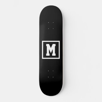 Create Your Own Monogram Template Black And White Skateboard by nadil2 at Zazzle