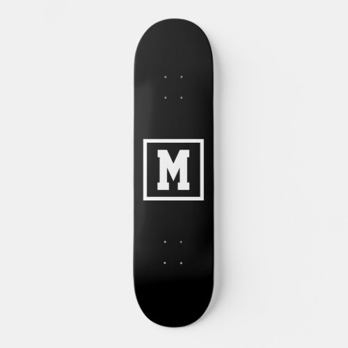 Create Your Own Monogram Template Black and White Skateboard