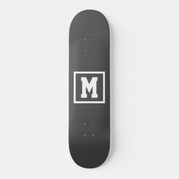 Create Your Own Monogram Template Gray And White Skateboard by nadil2 at Zazzle