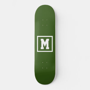 Create Your Own Monogram Template Green and White Skateboard