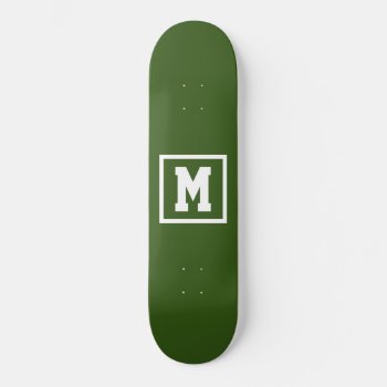 Create Your Own Monogram Template Green And White Skateboard by nadil2 at Zazzle