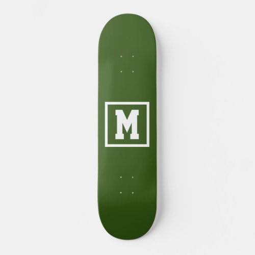 Create Your Own Monogram Template Green and White Skateboard