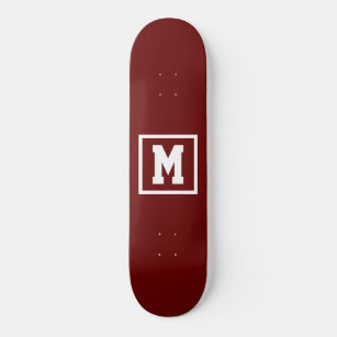 Create Your Own Monogram Template Red and White Skateboard