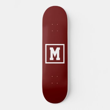 Create Your Own Monogram Template Red And White Skateboard by nadil2 at Zazzle