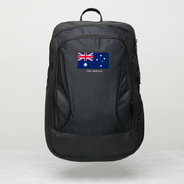 Create Your Own Monogramed Australia Flag Backpack (Front)