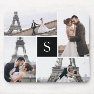 Create Your Own Monogrammed 4-Photo Collage Mouse Pad
