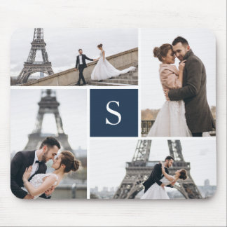 Create Your Own Monogrammed 4-Photo Collage Mouse Pad