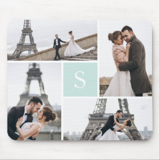 Create Your Own Monogrammed 4-Photo Collage Mouse Pad