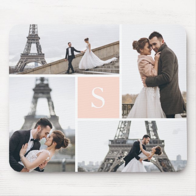 Create Your Own Monogrammed 4-Photo Gallery Mouse Pad (Front)