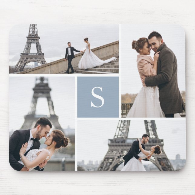 Create Your Own Monogrammed 4-Photo Gallery Mouse Pad (Front)
