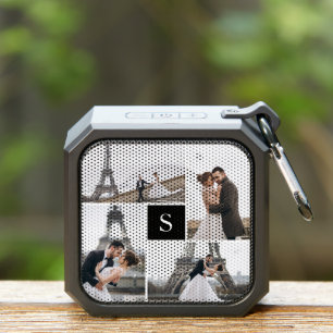Create Your Own Monogrammed 5-Photo Collage Bluetooth Speaker