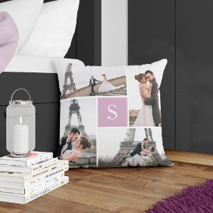 Create Your Own Monogrammed 5-Photo Gallery Throw Pillow