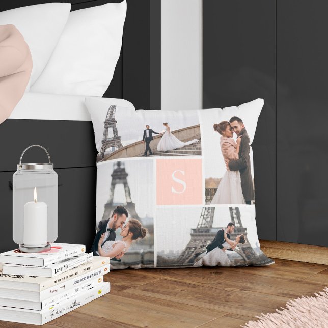 Create Your Own Monogrammed 5-Photo Gallery Throw Pillow (Creator Uploaded)