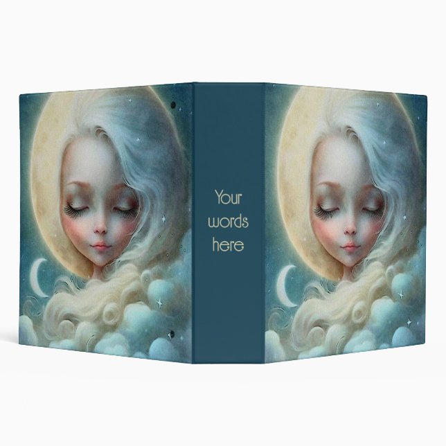 Create Your Own Moonlit Dream Goddess 3 Ring Binder (Background)