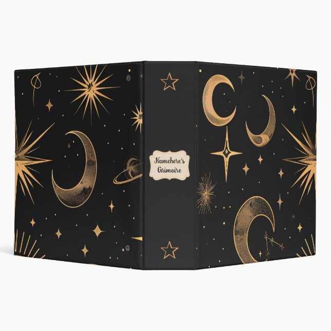 Create Your Own Moons & Planets Celestial 3 Ring Binder (Background)