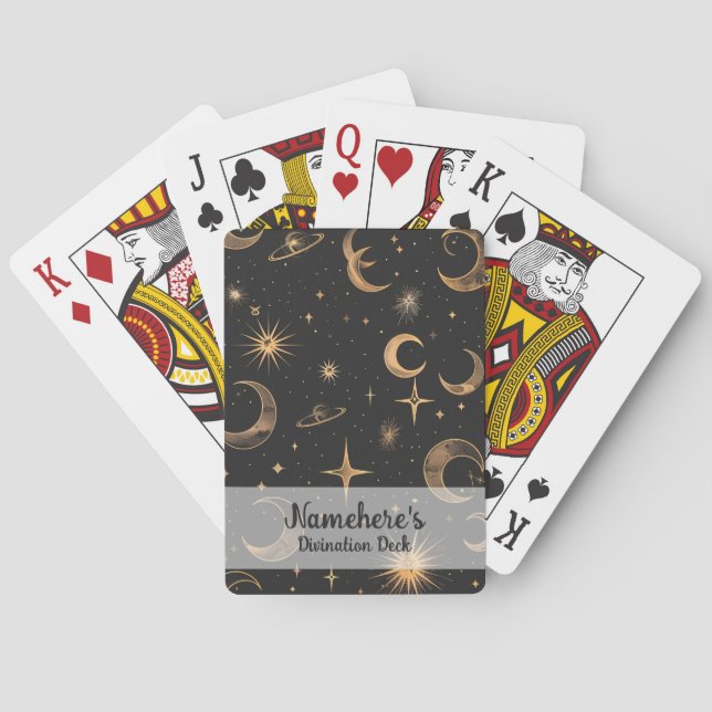 Create Your Own Moons & Planets Celestial Poker Cards (Back)