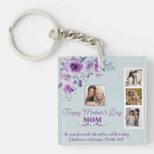 Create Your Own Mother's Day Collage Floral Keychain