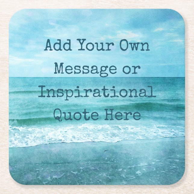 Create Your Own Motivational Inspirational Quote Square Paper Coaster (Front)