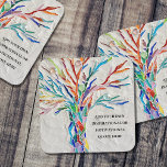 Create Your Own Motivational/Inspirational Quote Square Paper Coaster<br><div class="desc">This unique Paper Coaster is decorated with a multicolored mosaic Tree of Life design.
Add your chosen quote to personalize it. 
Click Customize Further to edit font,  font size and font color.
Original Mosaic © Michele Davies.</div>